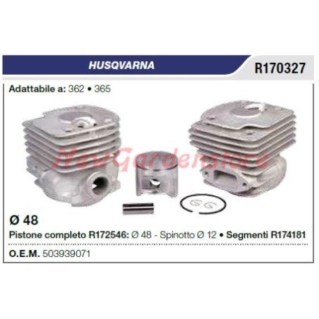 Cilindro pistone segmenti HUSQVARNA motosega 362 365 R170327 | Newgardenstore.eu