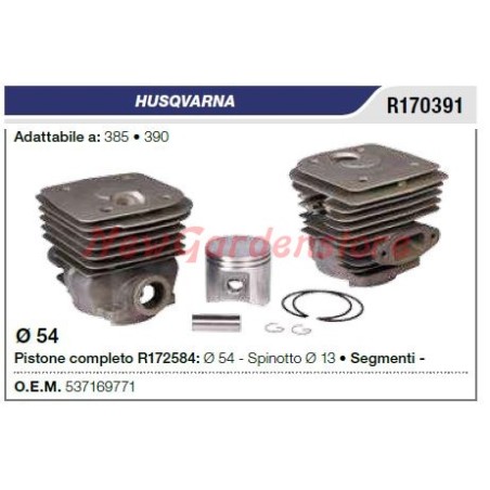 Cilindro pistone segmenti HUSQVARNA motosega 385 390 R170391 | Newgardenstore.eu