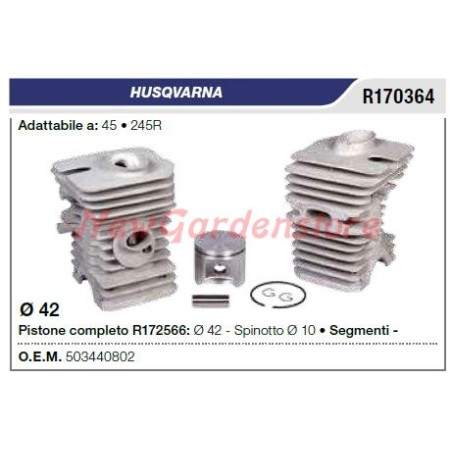 Segments de cylindre à piston HUSQVARNA tronçonneuse 45 245R R170364 | Newgardenstore.eu