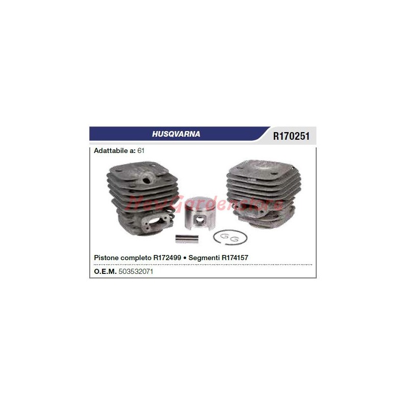 Cylinder and piston chainsaw 61 compatible HUSQVARNA 503532071