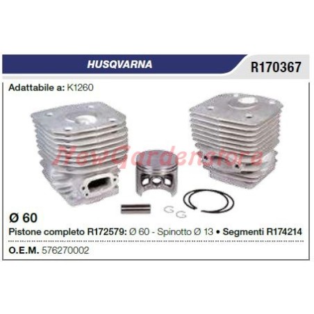 Kolbenzylindersegmente HUSQVARNA Kappsäge K1260 R170367 | Newgardenstore.eu