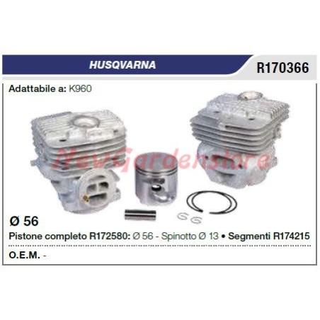 Segments de cylindre à piston pour tronçonneuse HUSQVARNA K960 R170366 | Newgardenstore.eu