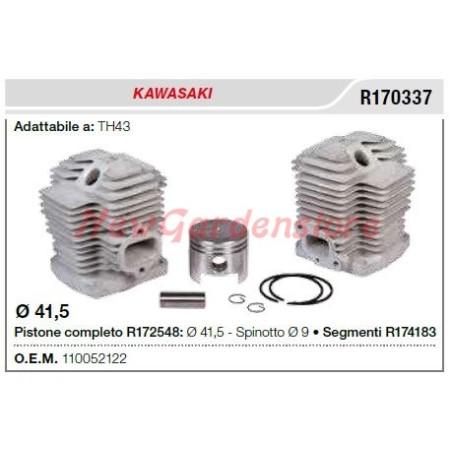 Desbrozadora KAWASAKI TH43 segmentos pistón cilindro R170337 | Newgardenstore.eu