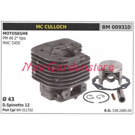 Segments de piston MC CULLOCH tronçonneuse PM 46 MAC 545E 009310 | Newgardenstore.eu