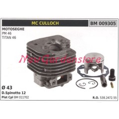 Cilindro pistone segmenti MC CULLOCH motore motosega PM 46 TITAN 46 009305 | Newgardenstore.eu