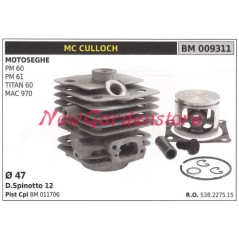 Piston cylindre segments MC CULLOCH tronçonneuse PM 60 61 TITAN 60 009311