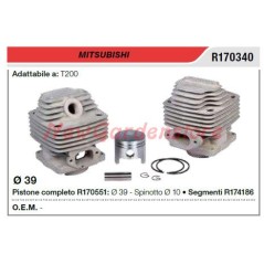 Cilindro pistone segmenti MITSUBISHI decespugliatore T 200 R170340