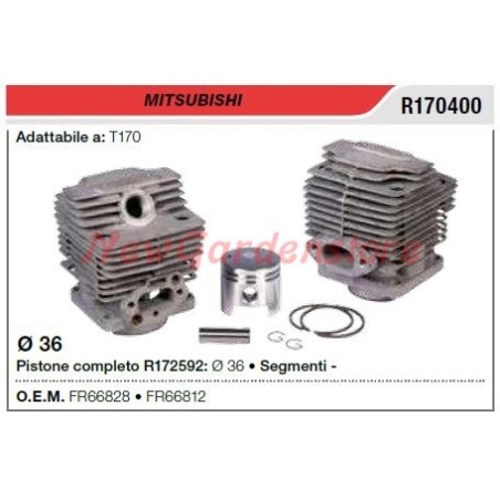 Cilindro pistone segmenti MITSUBISHI decespugliatore T170 R170400 - FR66828 | Newgardenstore.eu