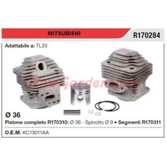 Cilindro pistone segmenti MITSUBISHI decespugliatore TL 33 R170284 | Newgardenstore.eu