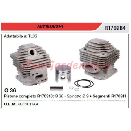 Cilindro pistone segmenti MITSUBISHI decespugliatore TL 33 R170284 | Newgardenstore.eu