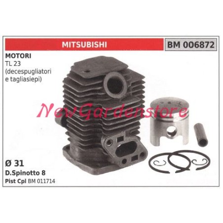 Cilindro pistone segmenti MITSUBISHI motore decespugliatore TL 23 006872 | Newgardenstore.eu