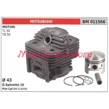 Cilindro pistone segmenti MITSUBISHI motore decespugliatore TL 50 TB 50 011566 | Newgardenstore.eu