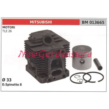Cilindro pistone segmenti MITSUBISHI motore decespugliatore TLE 26 013665 | Newgardenstore.eu