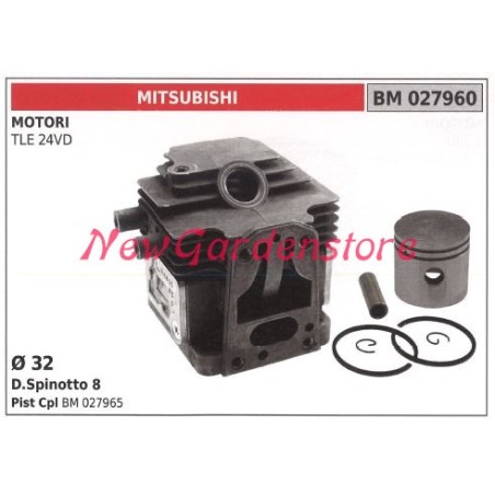 Cilindro pistone segmenti MITSUBISHI motore tagliasiepe TLE 24VD 027960 | Newgardenstore.eu