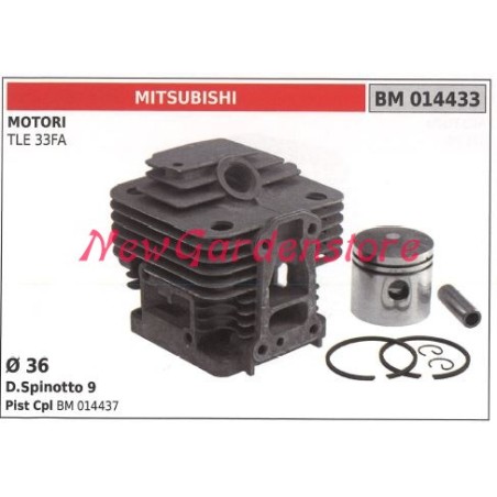 Cilindro pistone segmenti MITSUBISHI motore tagliasiepe TLE 33FA 014433 | Newgardenstore.eu