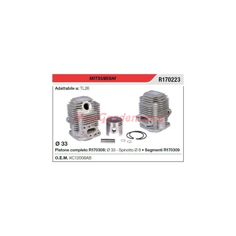 Segmentos cilindro pistón cortasetos MITSUBISHI TL26 R170223