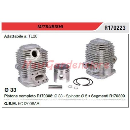 Segments de cylindre à piston pour taille-haie MITSUBISHI TL26 R170223 | Newgardenstore.eu