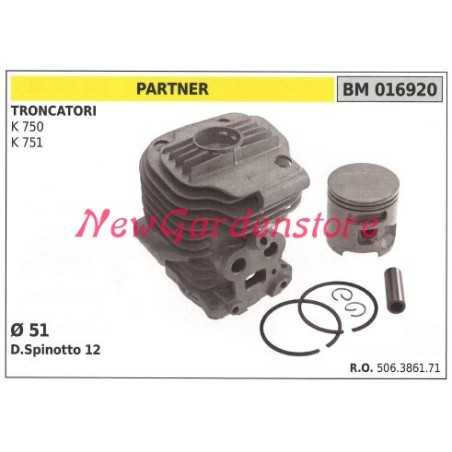 Cilindro pistone segmenti PARTNER motore troncatore K 750 751 016920 | Newgardenstore.eu