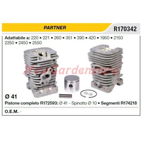 Piston cylinder segments PARTNER chainsaw 220 221 260 R170342 | Newgardenstore.eu