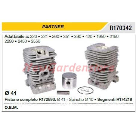 Segments de cylindre de piston PARTNER chainsaw 220 221 260 R170342 | Newgardenstore.eu