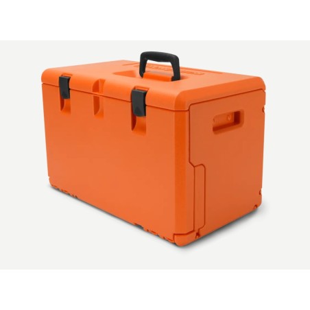 Robusta caja de transporte de plástico naranja para motosierras HUSQVARNA | Newgardenstore.eu