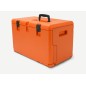 Robusta caja de transporte de plástico naranja para motosierras HUSQVARNA