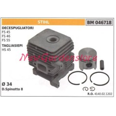 Piston piston cylinder segments STIHL brushcutter engine FS 45 46 55 046718 | Newgardenstore.eu