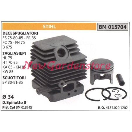 Piston piston cylinder segments STIHL FS 75 80 85 FR brushcutter engine 85 015704 | Newgardenstore.eu