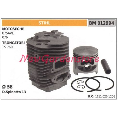 Cilindro pistone segmenti STIHL motore motosega 075AVE 076 012994 | Newgardenstore.eu