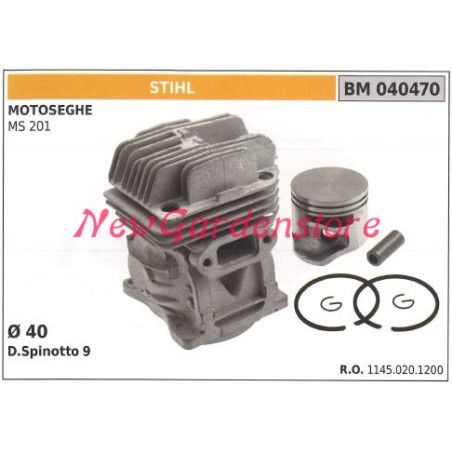 Cylindre à segments de piston STIHL moteur de tronçonneuse MS 201 040470 | Newgardenstore.eu