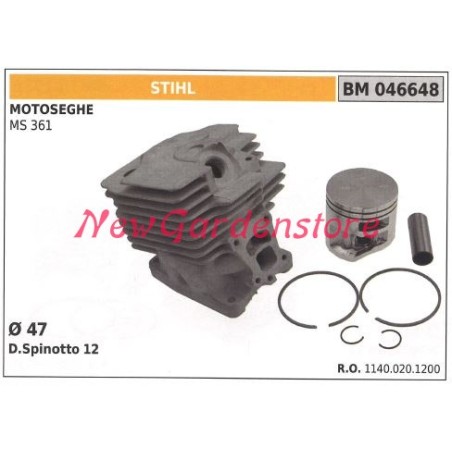 Cilindro pistone segmenti STIHL motore motosega MS 361 046648 | Newgardenstore.eu