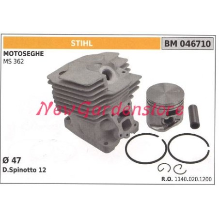 Cilindro pistone segmenti STIHL motore motosega MS 362 046710 | Newgardenstore.eu