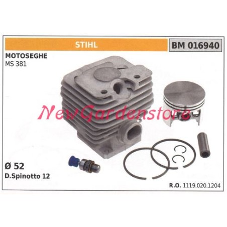 Cilindro pistone segmenti STIHL motore motosega MS 381 016940 | Newgardenstore.eu