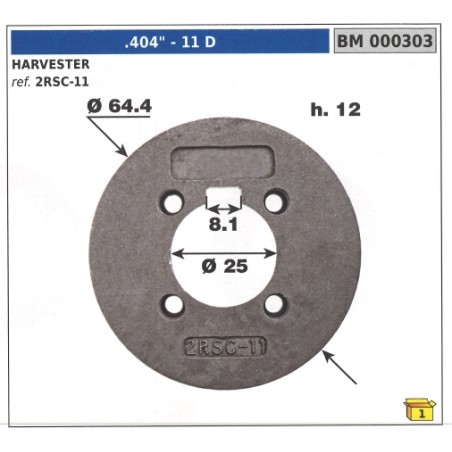 HARVESTER pignon couronne à alignement automatique dents 11 .404" 000303 | Newgardenstore.eu