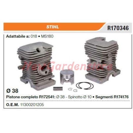 Piston cylinder segments STIHL chainsaw 018 MS180 R170346 | Newgardenstore.eu