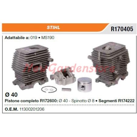 Segmentos de cilindro de pistón Motosierra STIHL 019 MS190 R170405 | Newgardenstore.eu