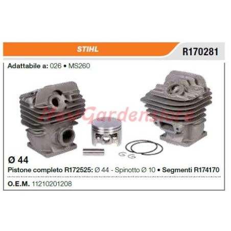 Cilindro pistone segmenti STIHL motosega 026 MS260 R170281 | Newgardenstore.eu