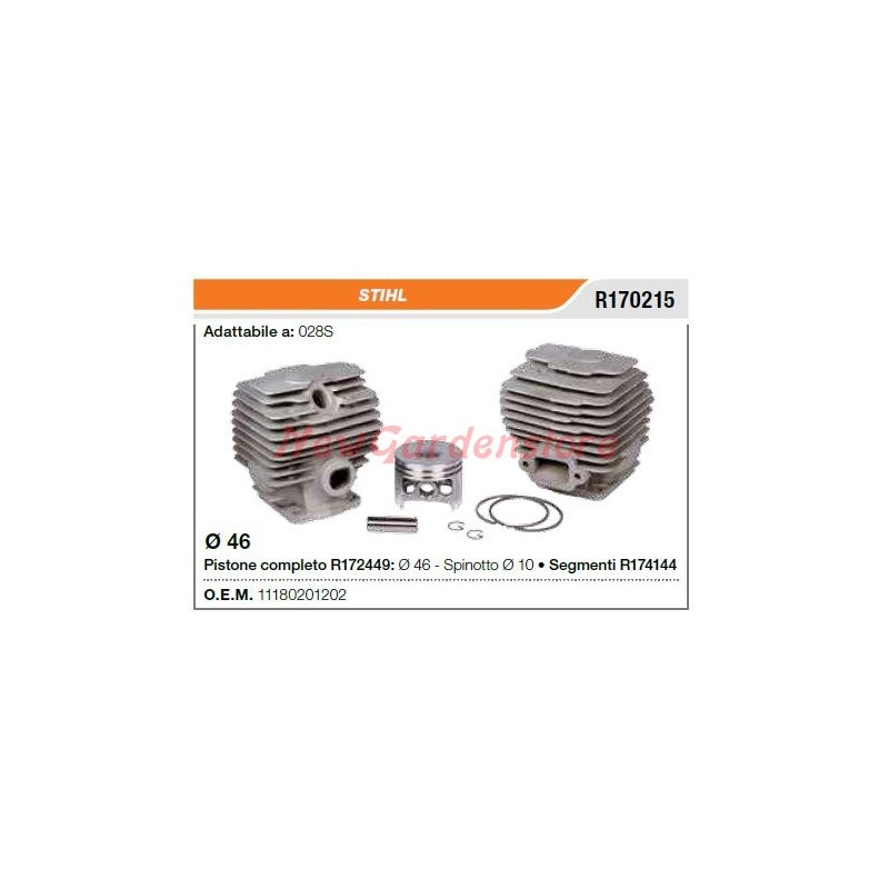 Cilindro pistone segmenti STIHL motosega 028S R170215