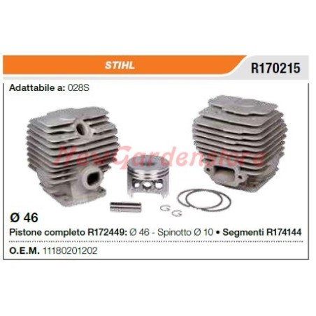 Segments de cylindre à piston STIHL tronçonneuse 028S R170215 | Newgardenstore.eu