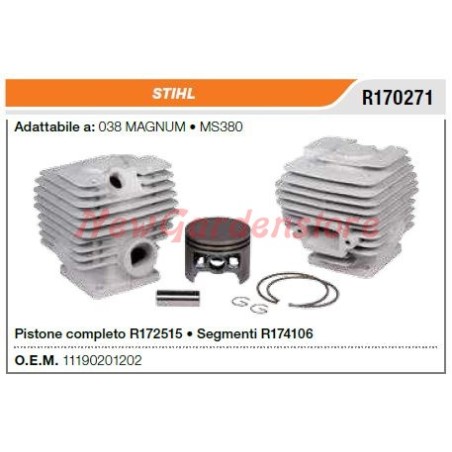 Cilindro de pistón de segmento de motosierra STIHL 038 MAGNUM MS380 R170271 | Newgardenstore.eu