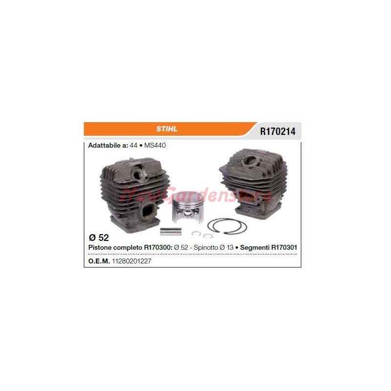 STIHL tronçonneuse 44 MS440 R170214 cylindre à segments de piston