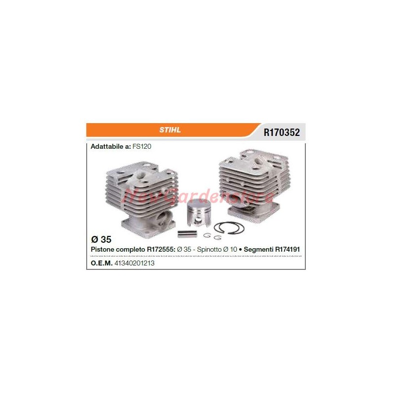 Cilindro pistone segmenti STIHL motosega FS120 R170352