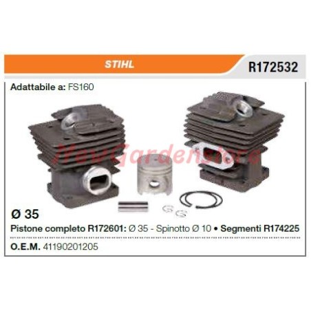 Segments de cylindre à piston STIHL tronçonneuse FS160 R172532 | Newgardenstore.eu