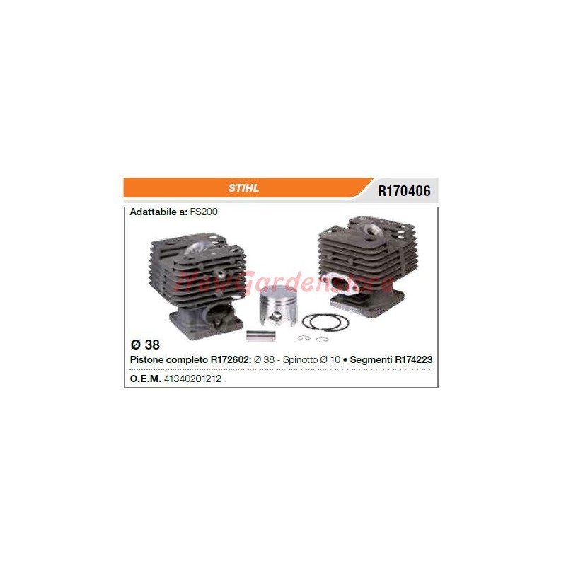 Segments de cylindre de piston STIHL tronçonneuse FS200 R170406