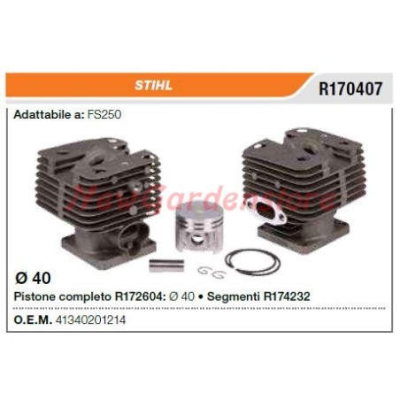 Piston cylinder segments STIHL chainsaw FS250 R170407 | Newgardenstore.eu