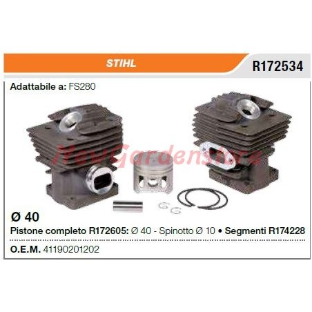 Segments de cylindre à piston STIHL tronçonneuse FS280 R172534 | Newgardenstore.eu