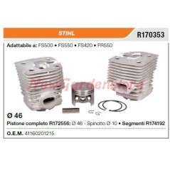 Segments de cylindre à piston STIHL tronçonneuse FS500 550 420 550 R170353