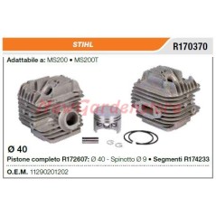 Segmentos de cilindro de émbolo Motosierra STIHL MS200 MS200T R170370 | Newgardenstore.eu