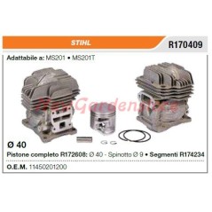 Cilindro pistone segmenti STIHL motosega MS201 MS201T R170409