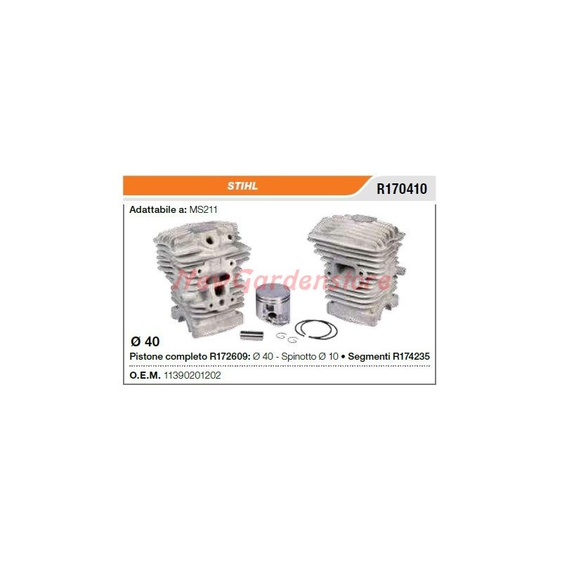 Segmentos de cilindro de émbolo Motosierra STIHL MS211 R170410